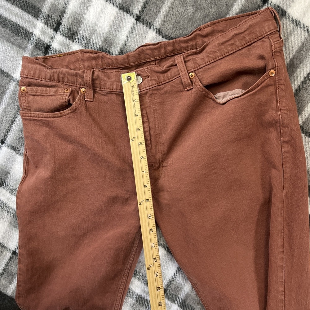 Levi's 511 Slim Fit Jeans Mens 38x32 Rust Red Denim Stretch Slim Straight W36L32 - Picture 9 of 12